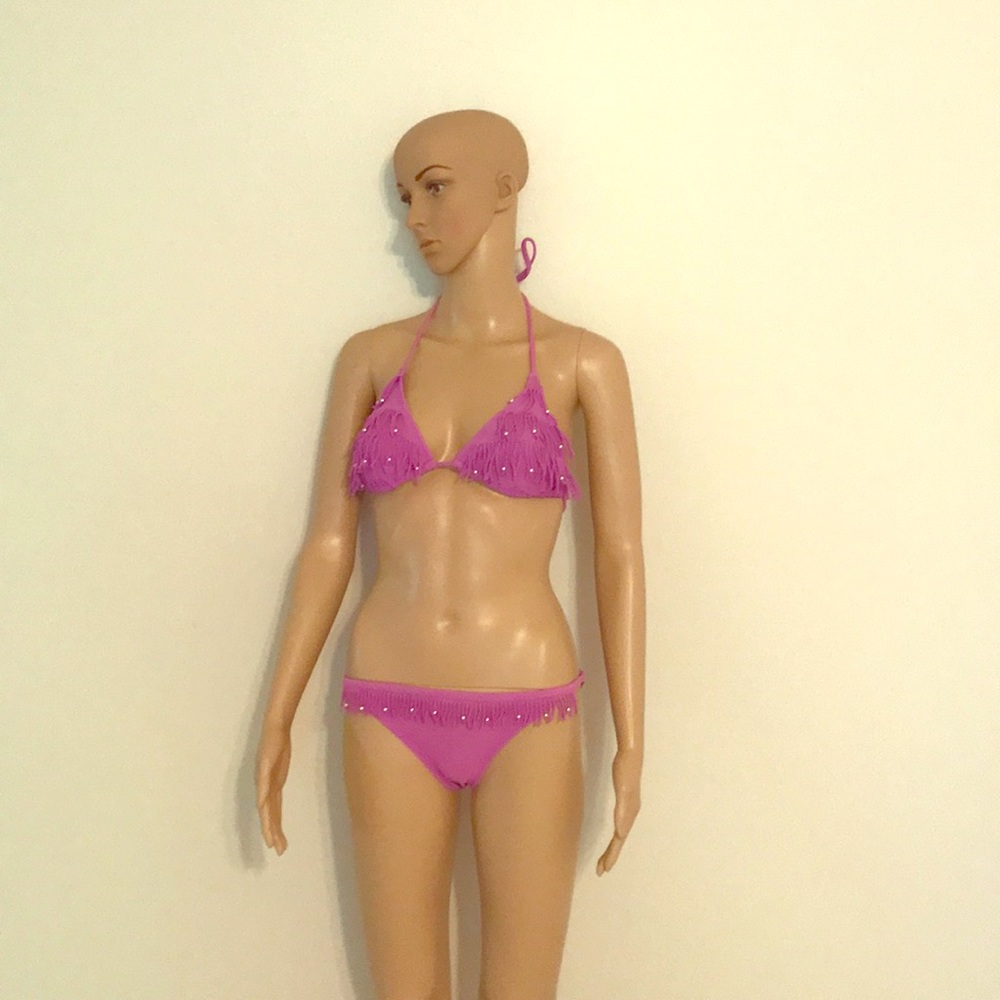 Xhilaration Fuschia Fringe Bikini